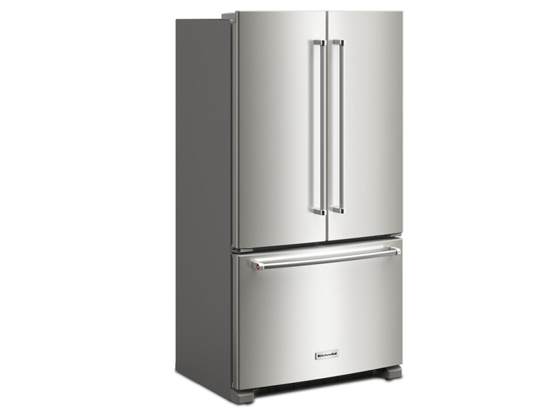 36" KitchenAid 20 Cu. Ft. French Door Bottom Mount Counter Depth Refrigerator - KRFC136RPS