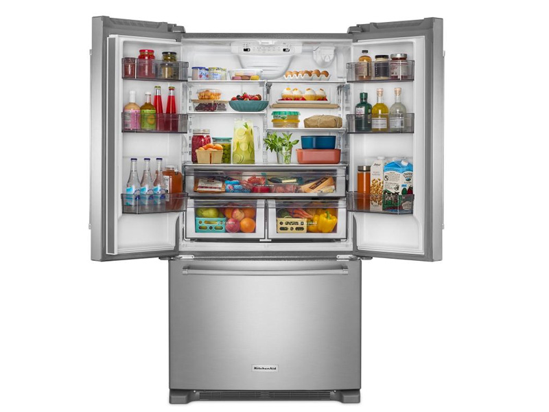36" KitchenAid 20 Cu. Ft. French Door Bottom Mount Counter Depth Refrigerator - KRFC136RPS
