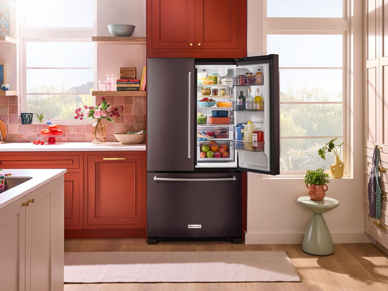 36" KitchenAid 20 Cu. Ft. French Door Bottom Mount Counter Depth Refrigerator - KRFC136RBS