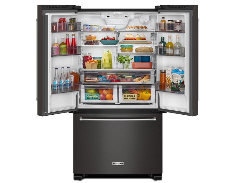36" KitchenAid 20 Cu. Ft. French Door Bottom Mount Counter Depth Refrigerator - KRFC136RBS