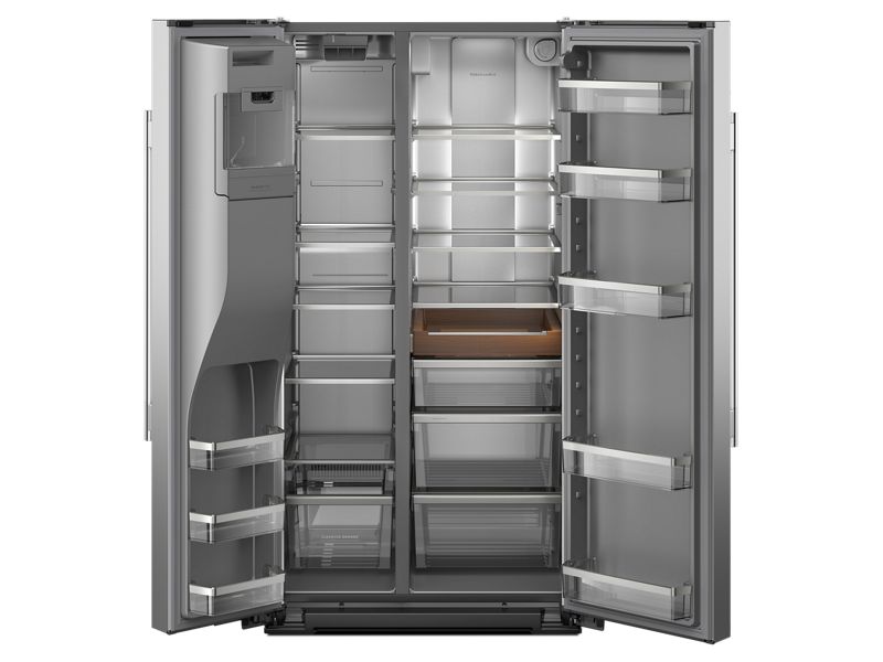 36" KitchenAid Side-by-Side Refrigerator with Panoramic LED Lighting - KRSF536RPS