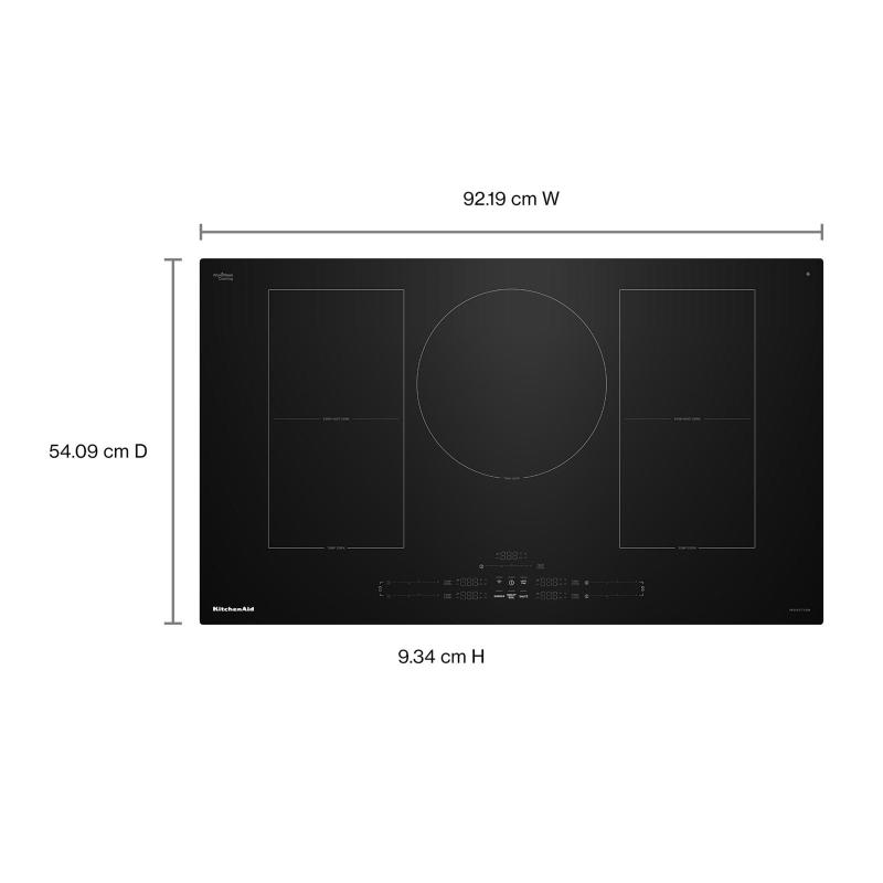 36" Kitchenaid Temp Cook Induction Cooktop with 5 Cooking Zones - KCIT736SBL