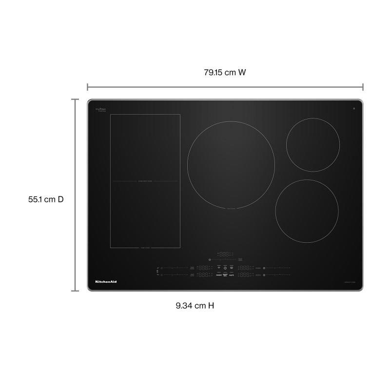 30" Kitchenaid Temp Cook Induction Cooktop with 5 Cooking Zones - KCIT730SSS