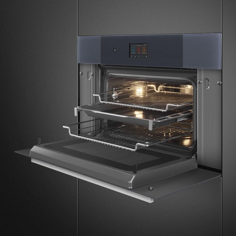 SMEG Linea Design Combi-Microwave Electric Single Wall Oven - SOCU3104MCG