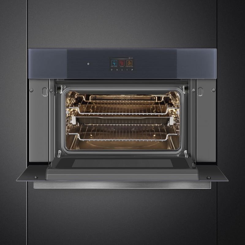 SMEG Linea Design Combi-Microwave Electric Single Wall Oven - SOCU3104MCG