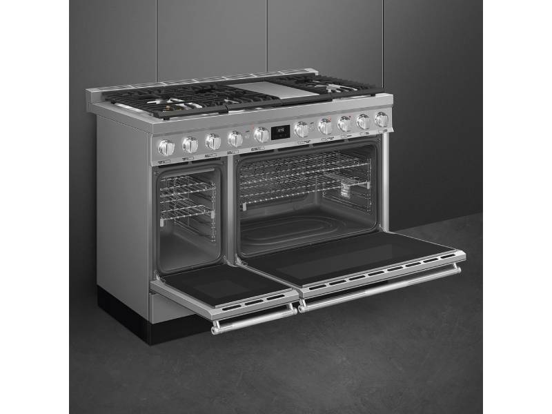Smeg 48" Dual Fuel Range with Free-Standing Oven - SPR48UGMX