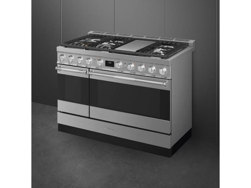 Smeg 48" Dual Fuel Range with Free-Standing Oven - SPR48UGMX