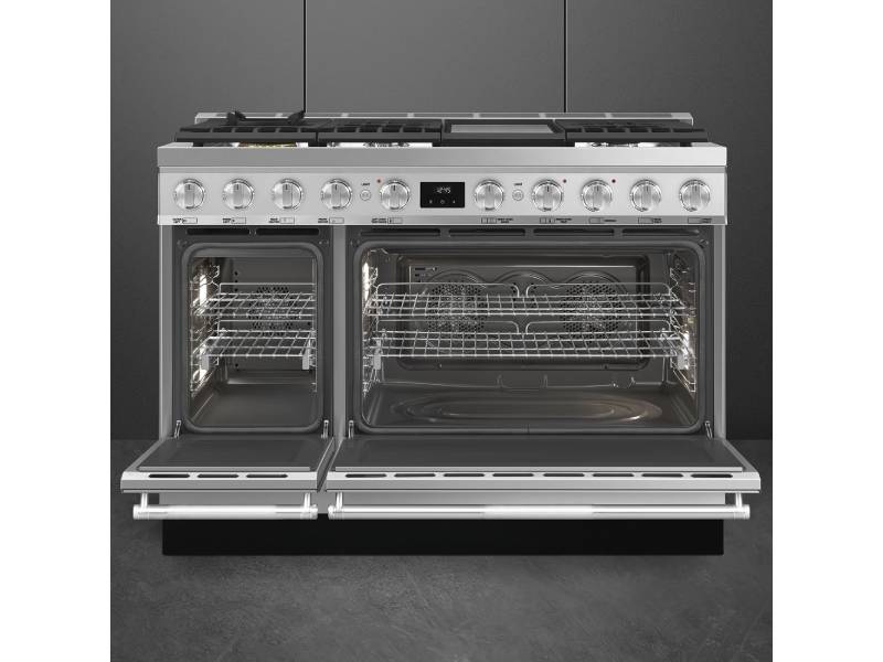 Smeg 48" Dual Fuel Range with Free-Standing Oven - SPR48UGMX