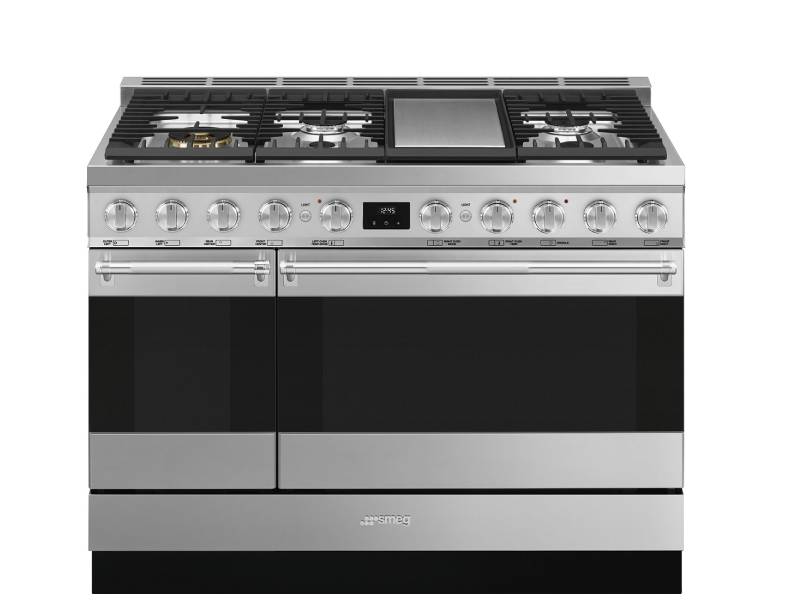 Smeg 48" Dual Fuel Range with Free-Standing Oven - SPR48UGMX