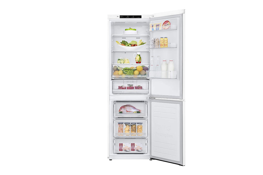 24" LG 12 cu. ft. Counter Depth Bottom Freezer Refrigerator with Door Cooling  - LBNC12231W