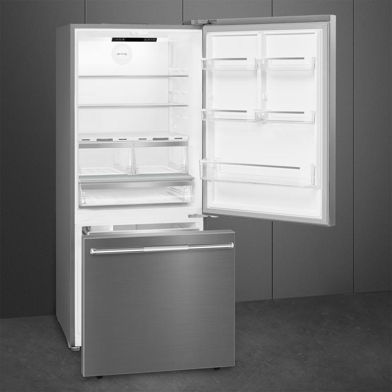 30" SMEG Bottom Mount Freestanding Refrigerator - BM30URXI