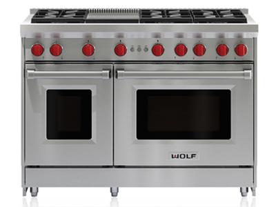 48" Wolf  Gas Range With 6 Burners and Infrared Griddle  - GR486G