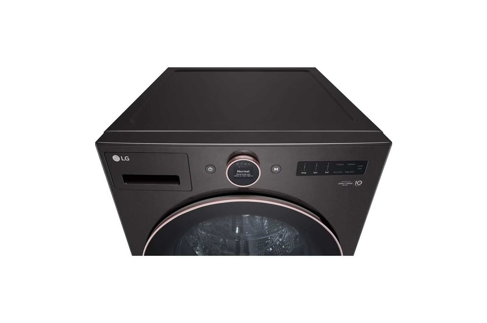 27" LG 5.8 Cu.Ft. Front Load Washer with TurboWash 360 Wi-Fi and ThinQ in Black Steel - WM6500HBA