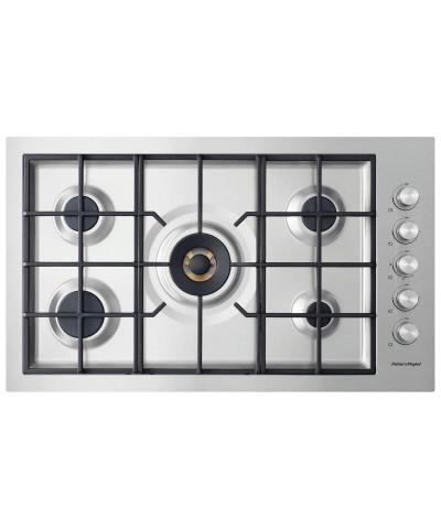 36" Fisher & paykel Gas on Steel Cooktop  5 Burner, Flush Fit (LPG) - CG365DLPRX2 N