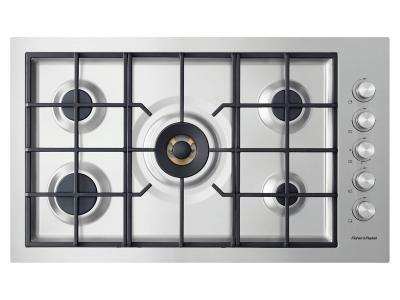 36" Fisher & paykel Gas on Steel Cooktop  5 Burner, Flush Fit (LPG) - CG365DLPRX2 N