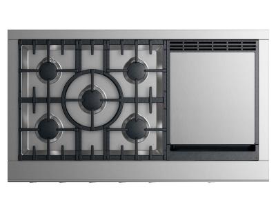 48" Fisher & Paykel Gas Cooktop  5 burners with griddle - CPV2-485GDN N
