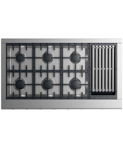  48" Fisher & Paykel Gas Cooktop 6 burners with grill - CPV2-486GLN N