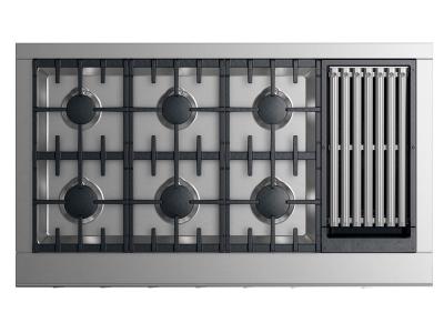  48" Fisher & Paykel Gas Cooktop 6 burners with grill (LPG) - CPV2-486GLL N