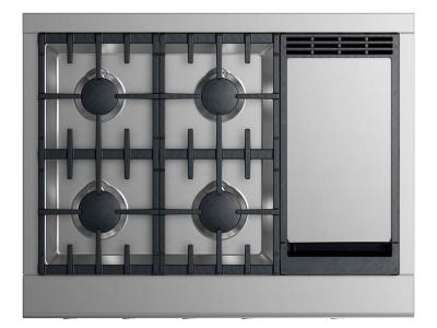 36" Fisher & Paykel  Professional Cooktop 4 burners with griddle (LPG) - CPV2-364GDL N