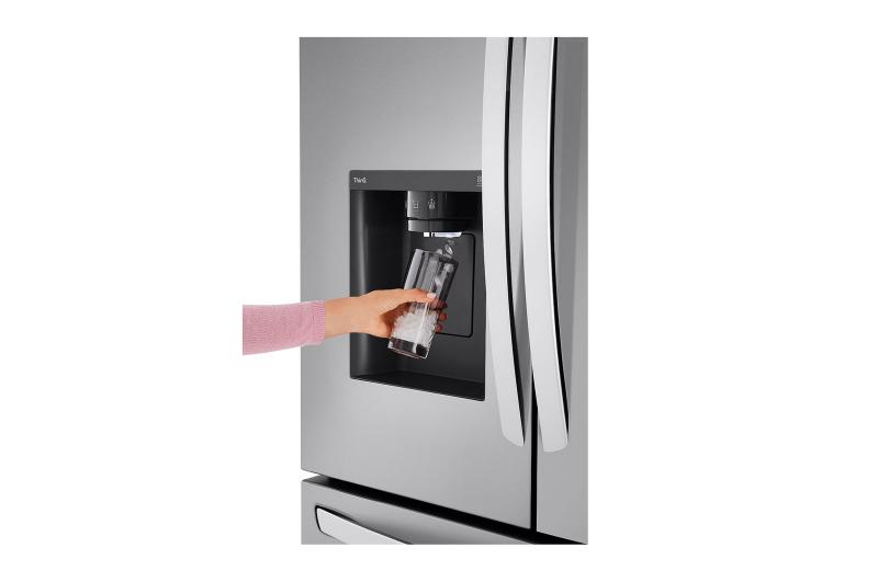 36" LG 26 Cu. Ft. French 3 Door Counter-Depth MAX Refrigerator with Ice and Water Dispenser - LCFC26XSS