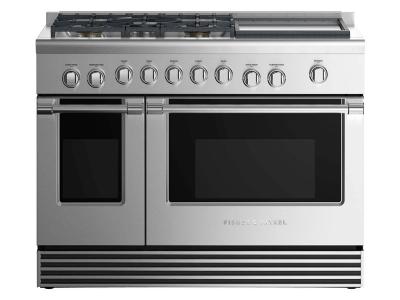 48" Fisher & paykel Gas Range 5 Burners with Griddle - RGV2-485GDN N