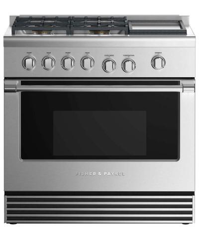  36" Fisher & paykel Gas Range 4 Burners with Griddle - RGV2-364GDN N