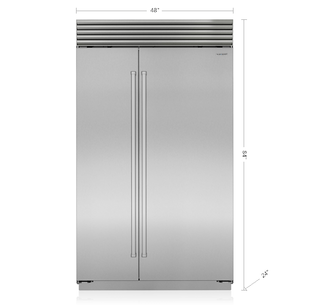 48" SubZero Classic Side-by-Side Refrigerator With Tubular Handle - CL4850S/S/T