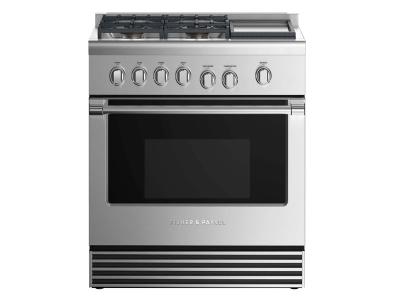  36" Fisher & paykel Gas Range 4 Burners with Griddle - RGV2-364GDN N