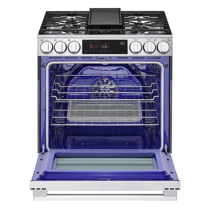 30" LG 6.3 Cu. Ft. Smart Gas Slide-In Range with ProBake Convection InstaView and Air Fry - LSGL6335X