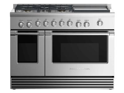 48" Fisher & paykel Dual Fuel Range 5 Burners with Griddle (LPG) - RDV2-485GDL N