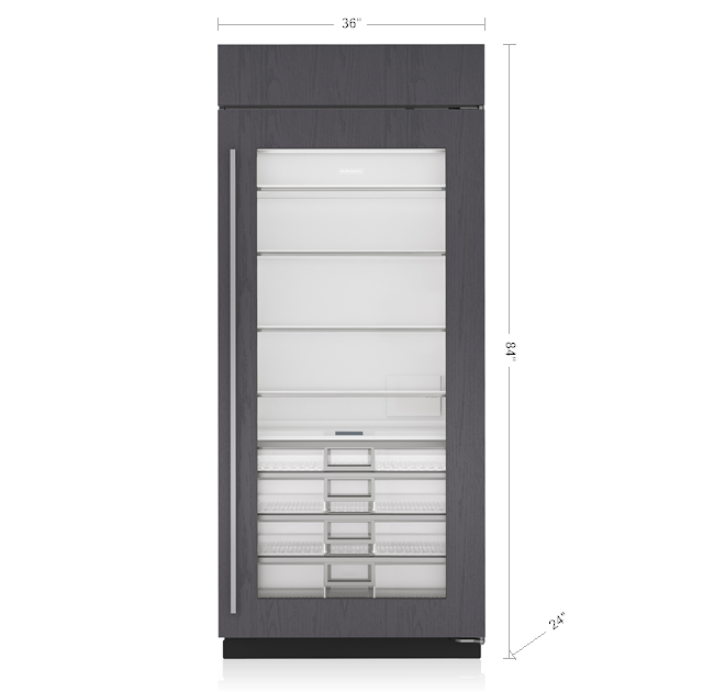 36" SubZero 22.9 Cu. Ft. Classic Refrigerator with Glass Door in Panel Ready -  CL3650RG/O/L