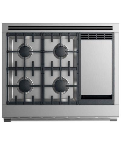  36" Fisher & paykel Gas Range 4 Burners with Griddle (LPG)  - RGV2-364GDL N