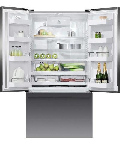 36" Fisher & paykel Black Stainless Steel French Door Refrigerator, 20.1 cu ft, Ice & Water - RF201ADUSB5
