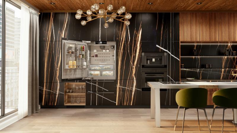 36" Liebherr 19.5 Cu. Ft. Fully Integrated Bottom Freezer Refrigerator - HC2091G