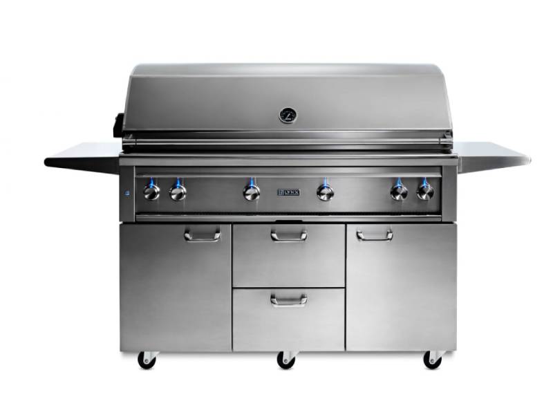 54" Lynx  Professional Freestanding Grill With 1 Trident Infrared Burner And 3 Ceramic Burners And Rotisserie - L54TRF-NG