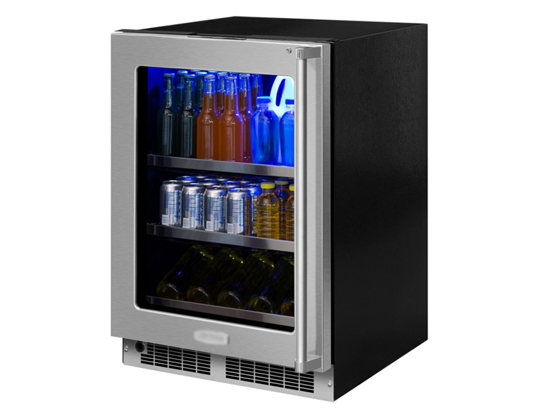 24" Marvel Beverage Center with Display Wine Rack - MP24BCF4LP