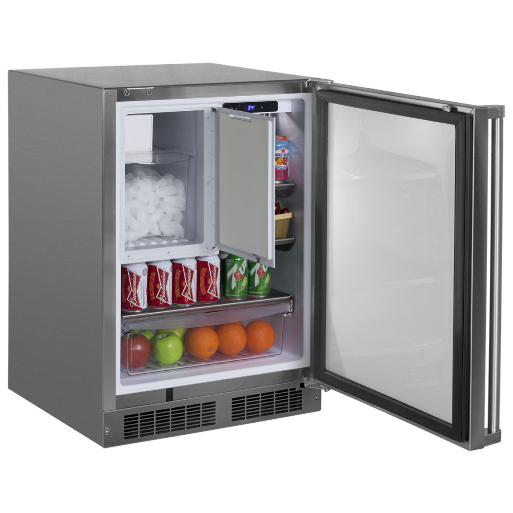 24" Marvel Outdoor Refrigerator/Freezer with Ice Maker Option - MO24RFS2LS