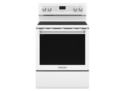 30" KitchenAid 6.4 Cu. Ft. 5-Element Electric Convection Range - YKFEG500EWH