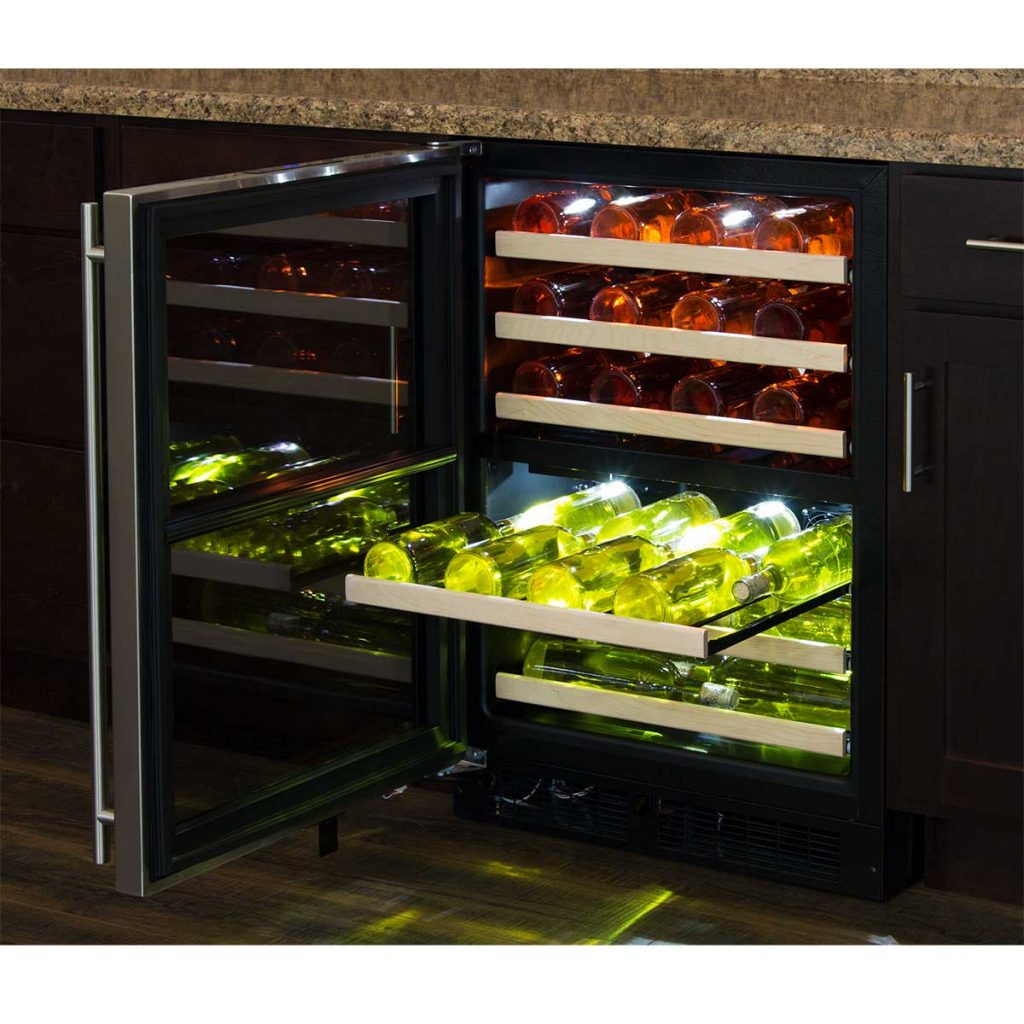 24" Marvel High Efficiency Dual Zone Wine Refrigerator -ML24WDG3LB