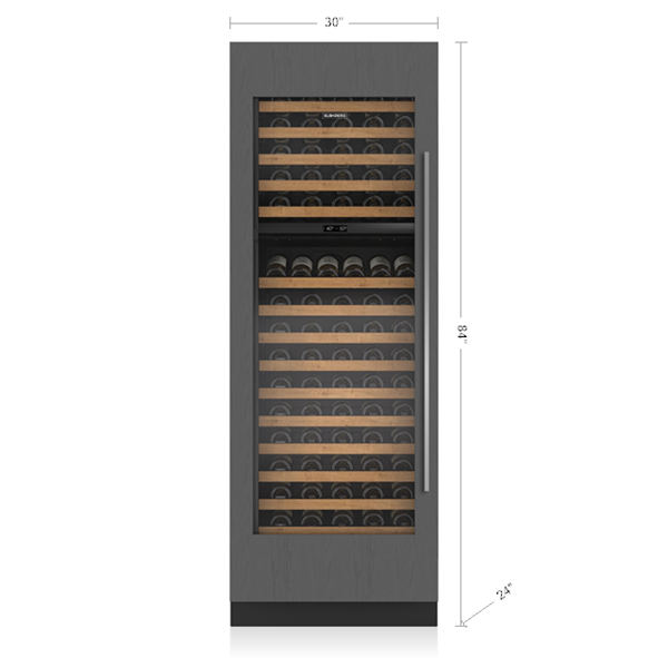 30" SubZero Designer Left Hinge Wine Storage with Panel Ready - DEC3050W/L