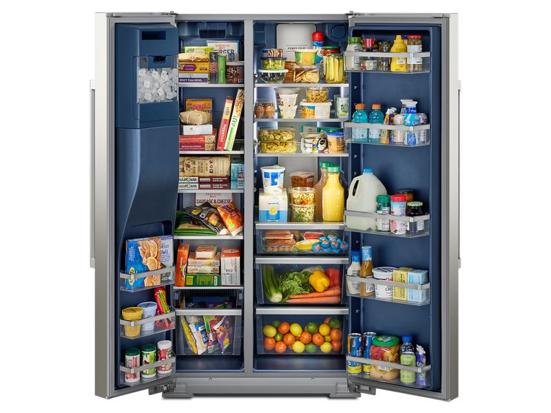 36" Maytag 28.3 Cu. Ft. Wide Full-Depth Side-by-Side Refrigerator with Arctic Blue Interior - MRSF6636RZ