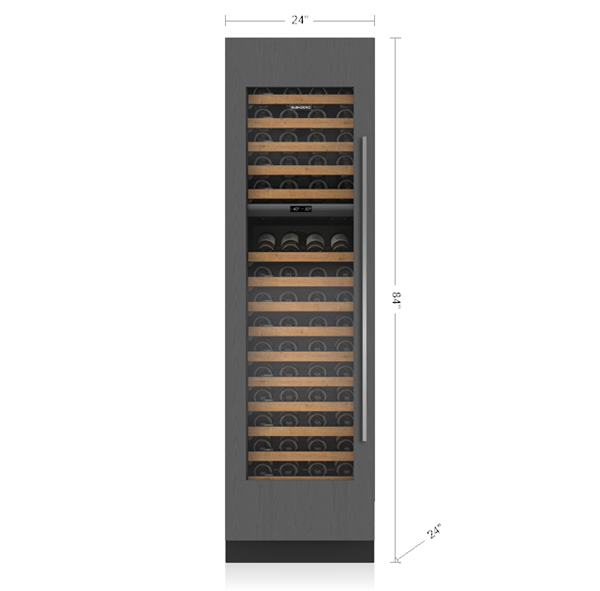 24" SubZero Designer Left Hinge Wine Storage Panel Ready - DEC2450W/L