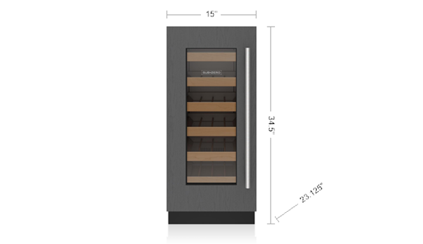 15" SubZero Designer Right Hinge Undercounter Wine Storage - DEU1550W/R