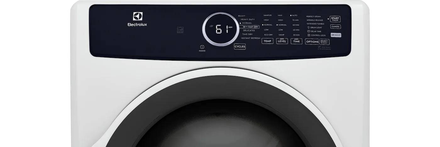 27" Electrolux 8.0 Cu. Ft. Front Load Electric Dryer in White - ELFE743CAW