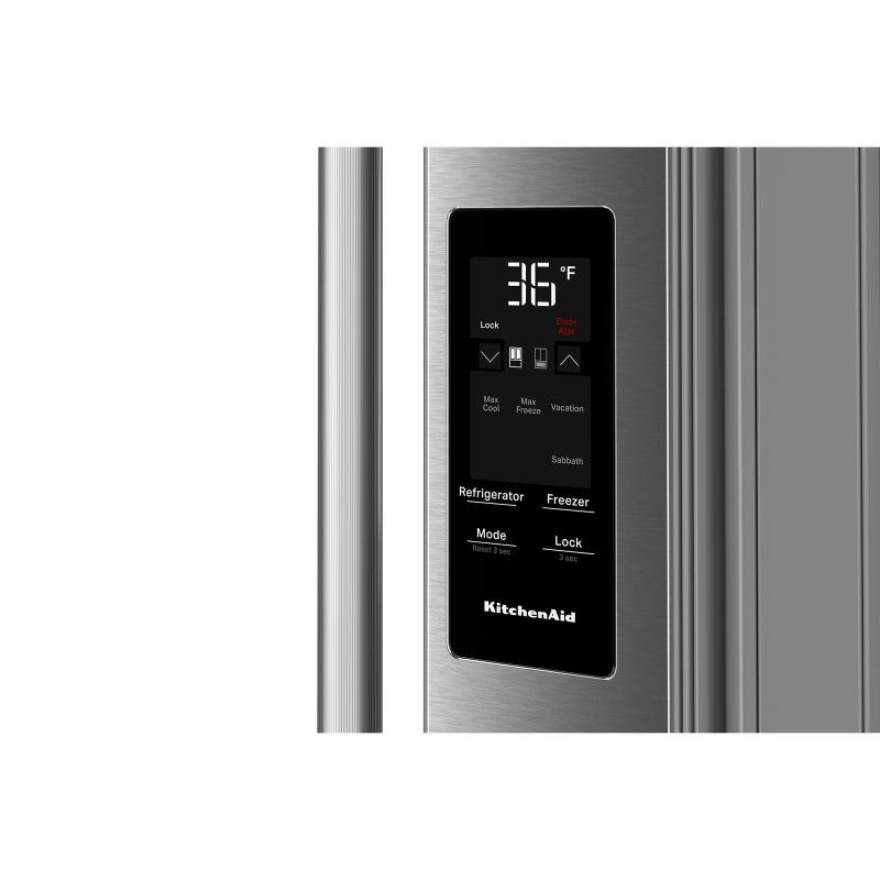 36" KitchenAid 31 cu. ft. French Door Refrigerator with Interior Water and Ice - KRFF436SPS