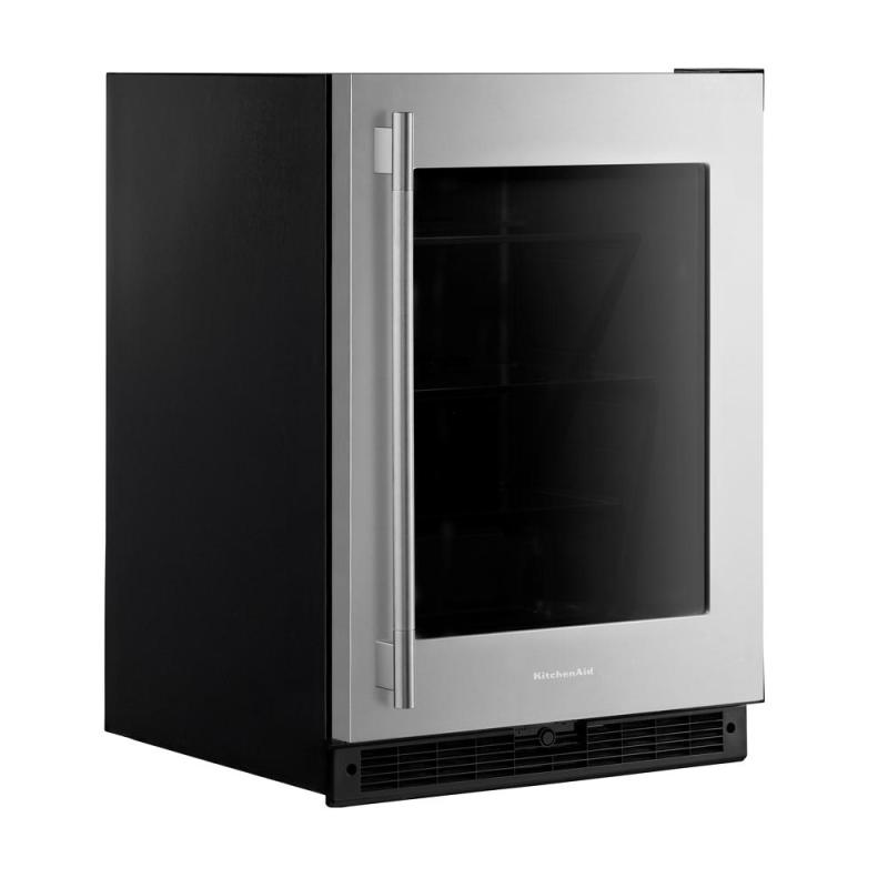 24" KitchenAid Undercounter Refrigerator with Glass Door - KURR324SSB