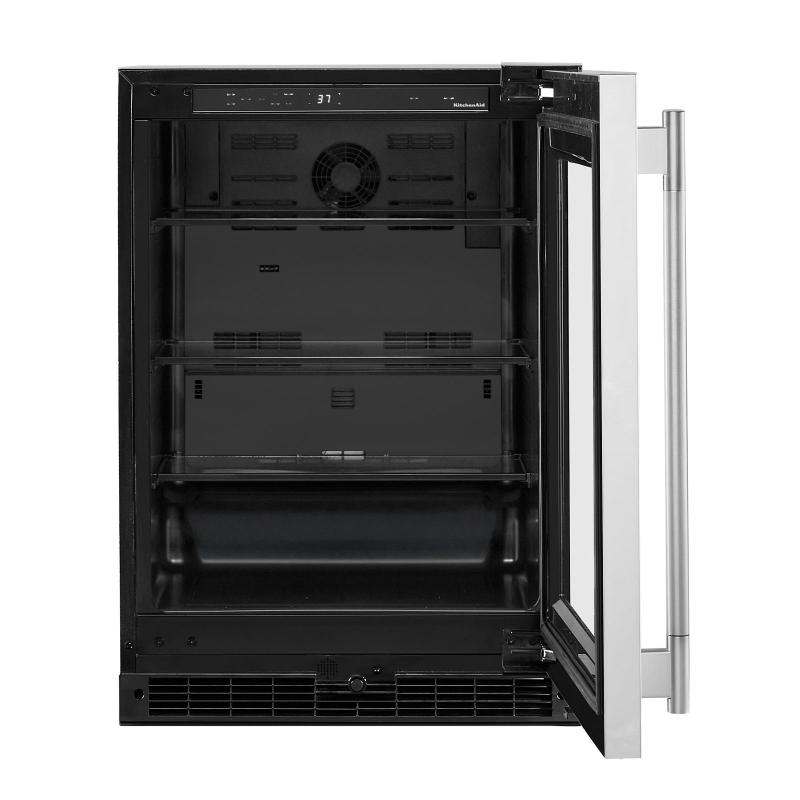 24" KitchenAid Undercounter Refrigerator with Glass Door - KURR324SSB