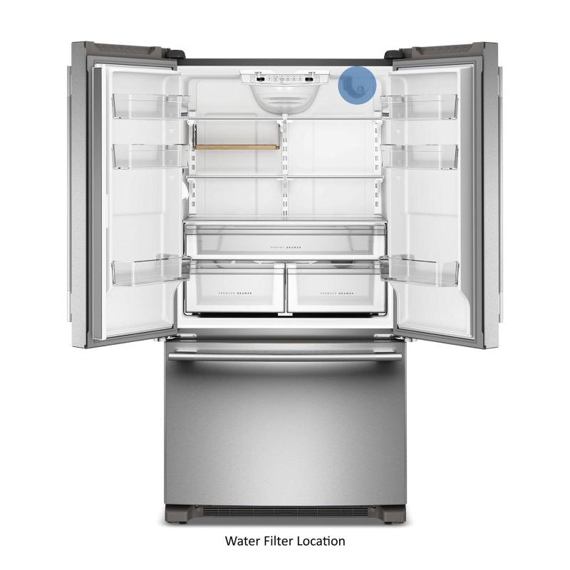 36" KitchenAid 20 Cu. Ft. Counter-Depth French Door Refrigerator - KRFC136SPS