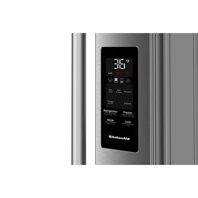 36" KitchenAid 31 cu. ft. French Door Refrigerator with Interior Water and Ice - KRFF336SPS