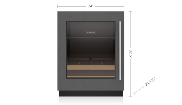24" SubZero Designer Left Hinge Undercounter ADA Height Beverage Center - DEU2450BG/ADA/L